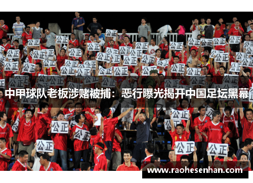 中甲球队老板涉赌被捕：恶行曝光揭开中国足坛黑幕